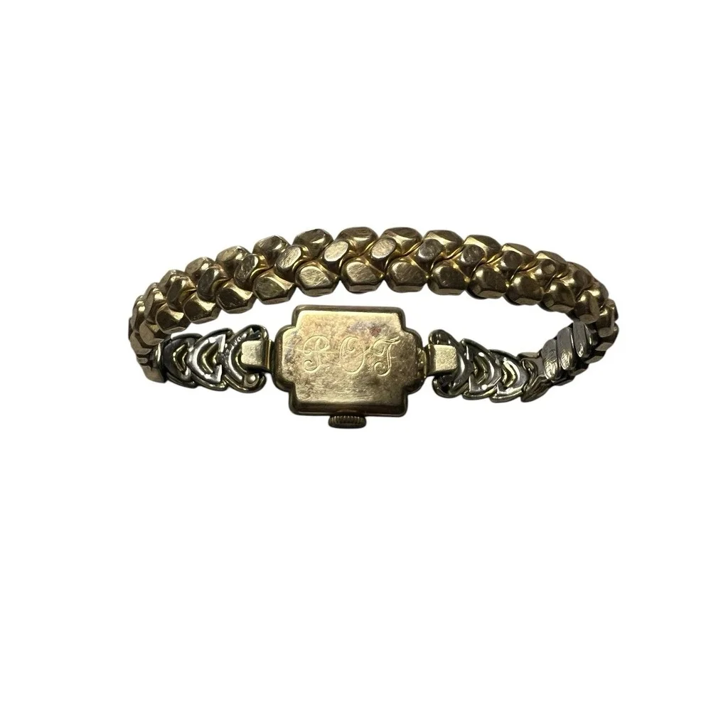 Elgin Gold Filled‎ 17 Jewels 15mm Womens Vintage Watch Engraved Back Case